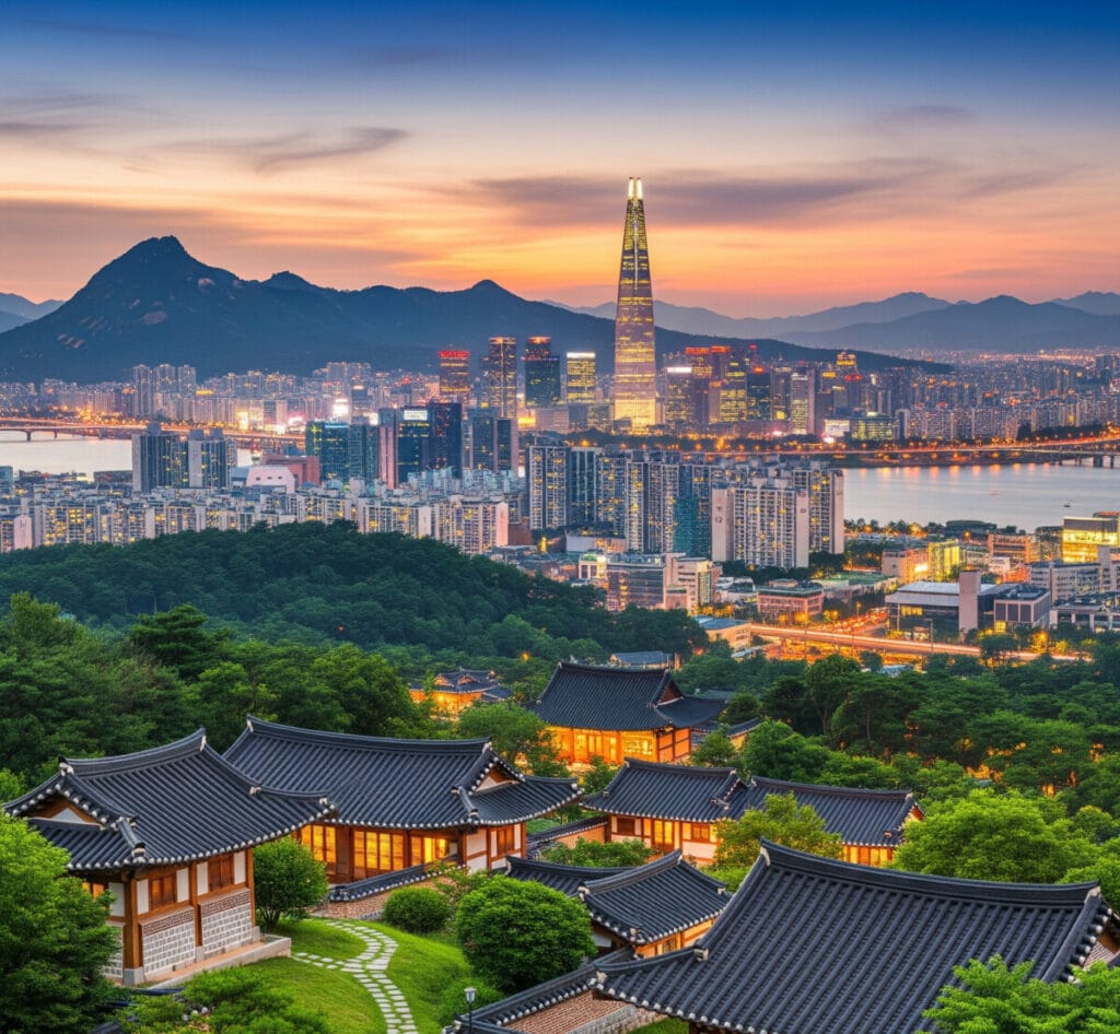 Enjoy Korean landscapes, vibrant cityscapes, and traditional architecture.